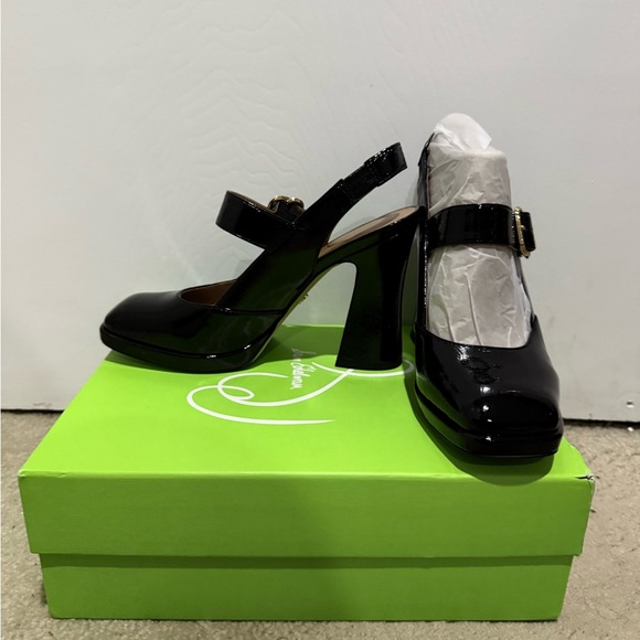 Sam Edelman Black Faux Patent Leather Mary Jane Heels NIB - Picture 4 of 13